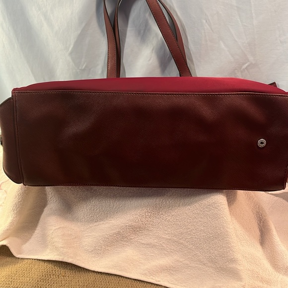 Gianni Bernini Maroon Nylon Tote-EUC - Picture 4 of 7